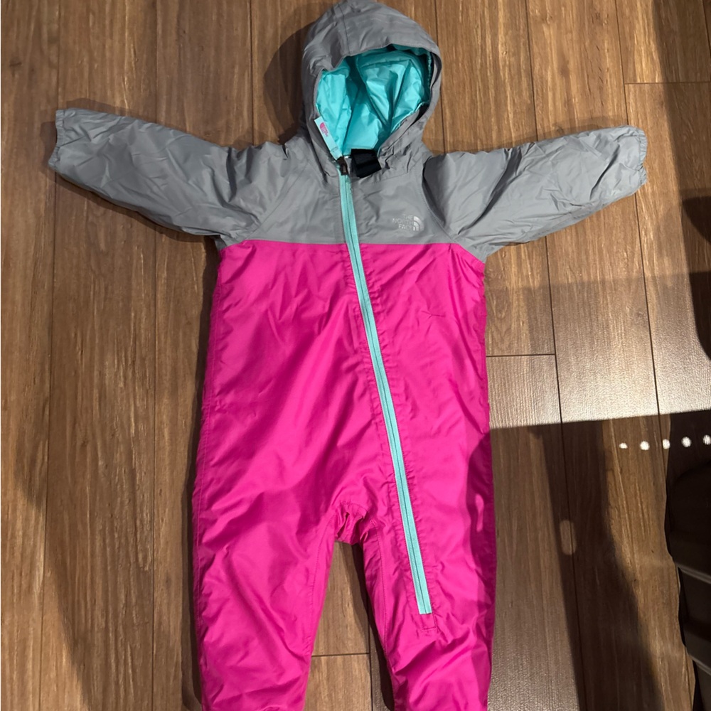 The North Face Aqua and Gray Snowsuit